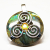Rainbow Labradorite with Opal Center – Triskelion Amulet