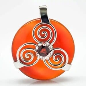 Carnelian Triskelion with Citrine
